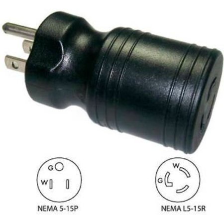 CONNTEK Conntek 30111-BK, 15-Amp Locking Adapter U.S. 3 Prong Male Plug To 15 Amp Locking Female Connector 30111-BK